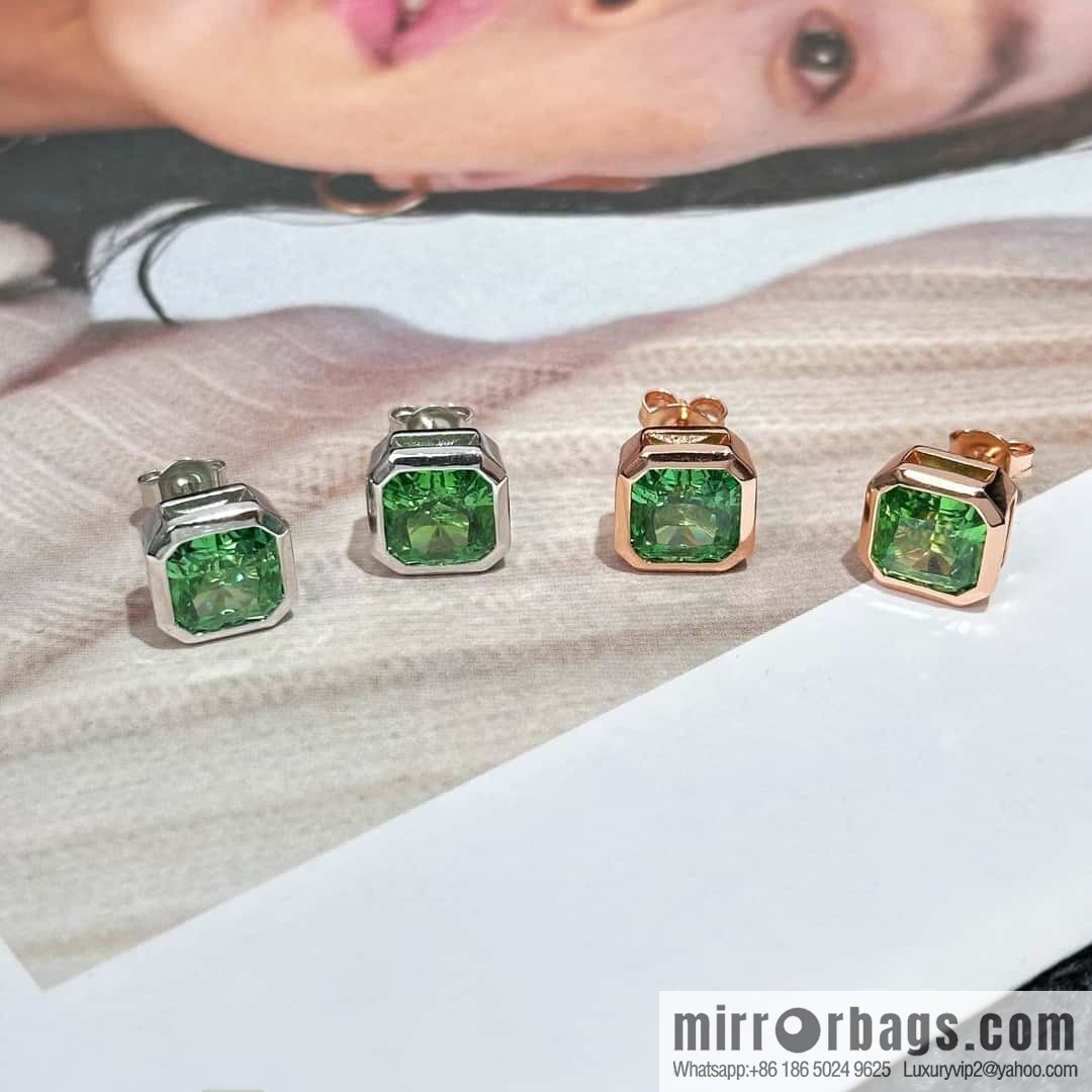 ❗️New ❗️ New ☑️ TIFFANY & Co. Tiffany square green diamond stud earrings