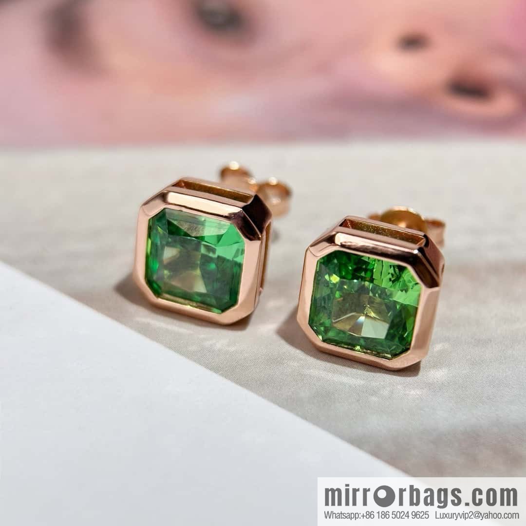 ❗️New ❗️ New ☑️ TIFFANY & Co. Tiffany square green diamond stud earrings
