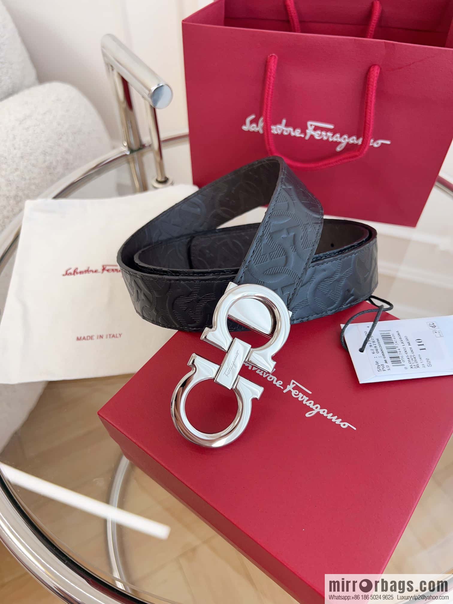 Ferragamo 🅿 Original Leather Purchasing Grade 3.5cm Precision Brass Hardware Belt