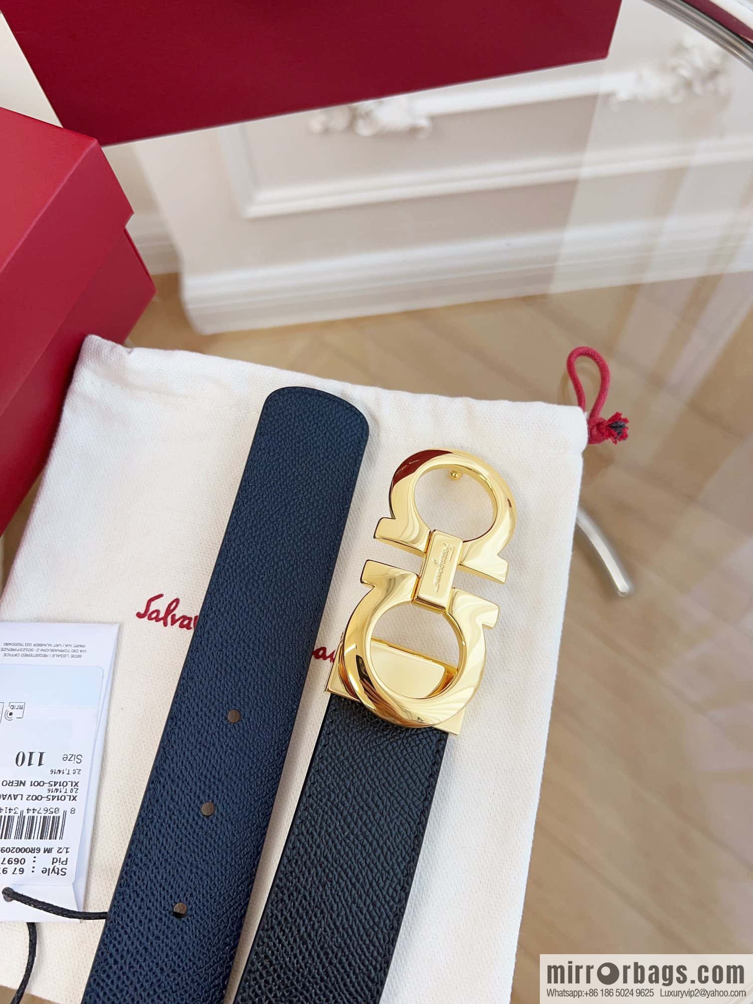 Ferragamo 🅿 Original Leather Purchasing Grade 3.5cm Precision Brass Hardware Belt