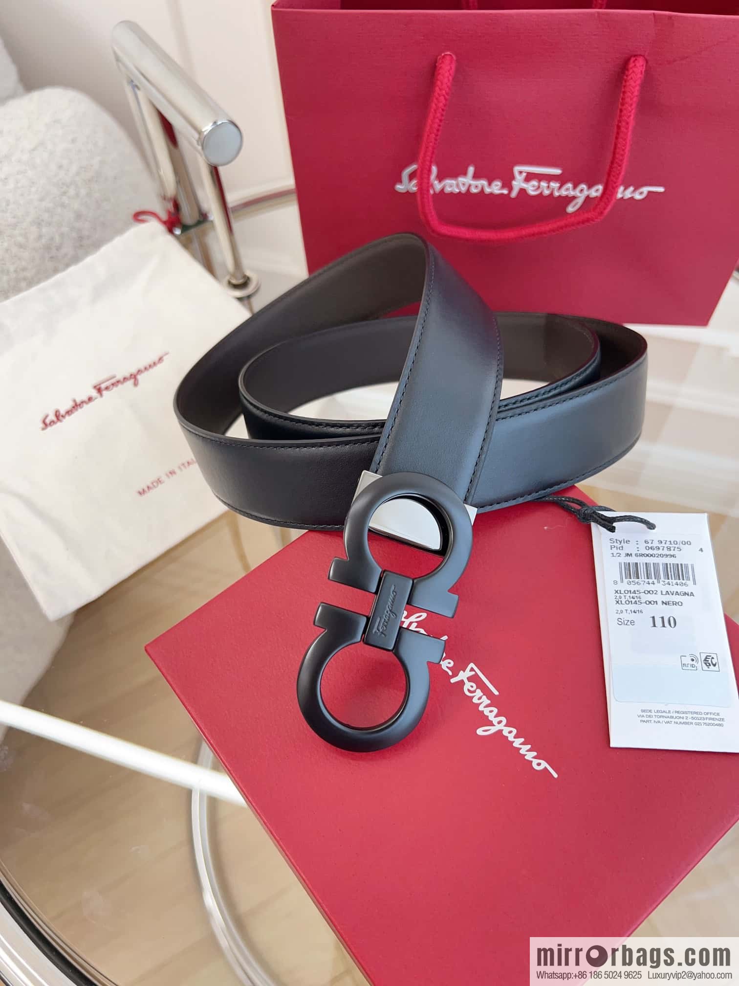 Ferragamo 🅿 Original Leather Purchasing Grade 3.5cm Precision Brass Hardware Belt