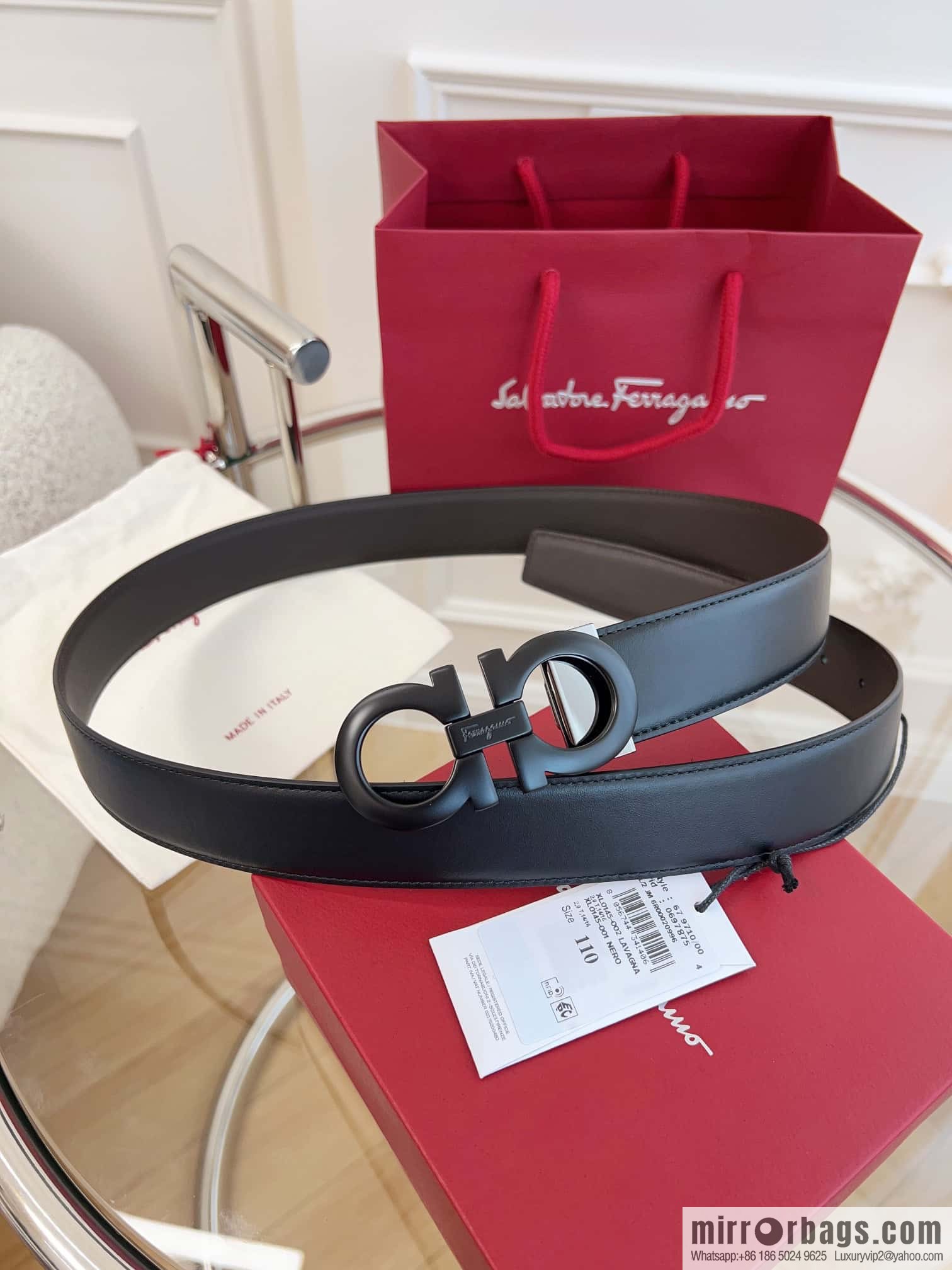 Ferragamo 🅿 Original Leather Purchasing Grade 3.5cm Precision Brass Hardware Belt