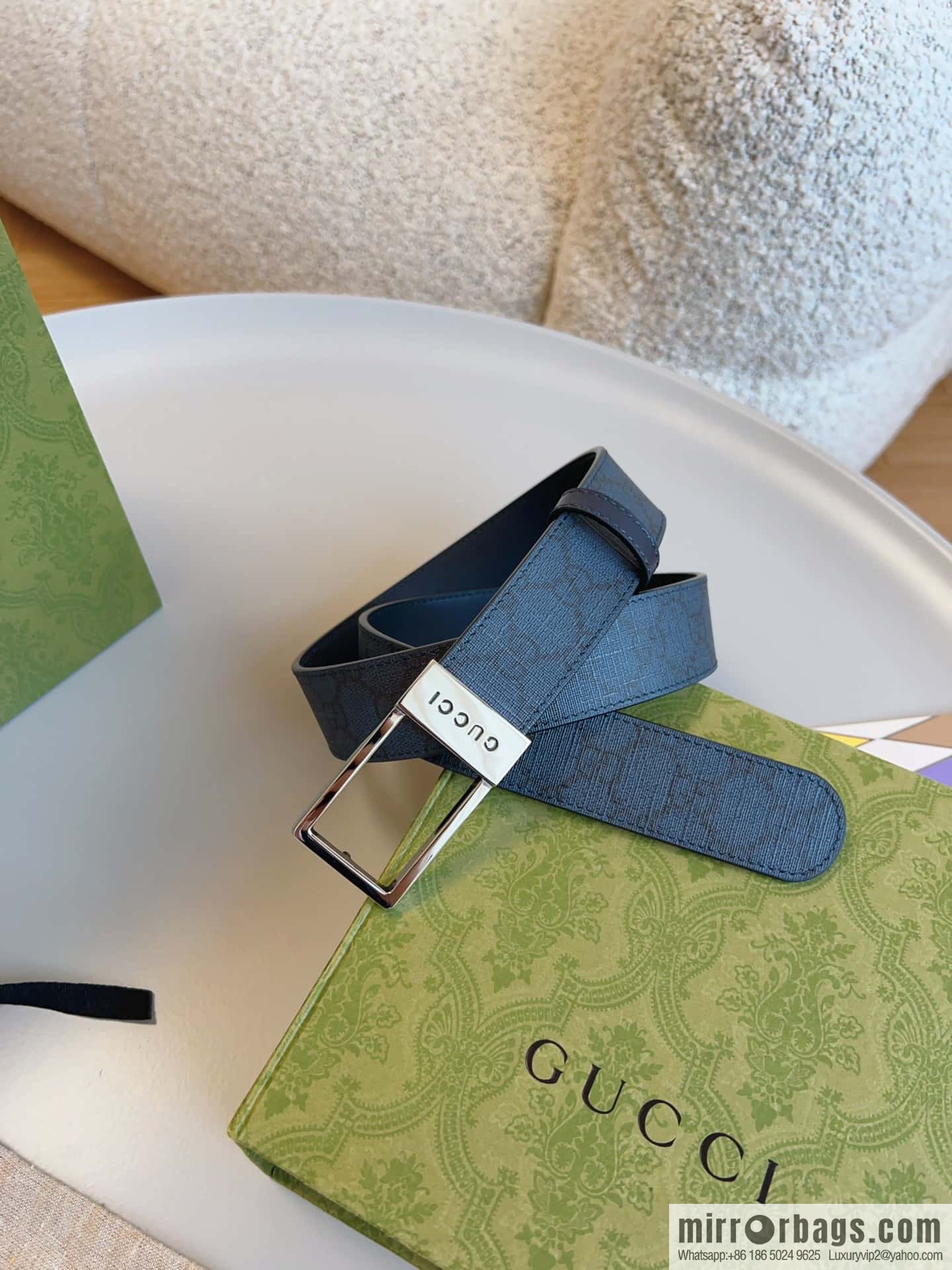 🅿Original leather purchasing grade jewelry rectangular buckle GG belt, model number 722370.