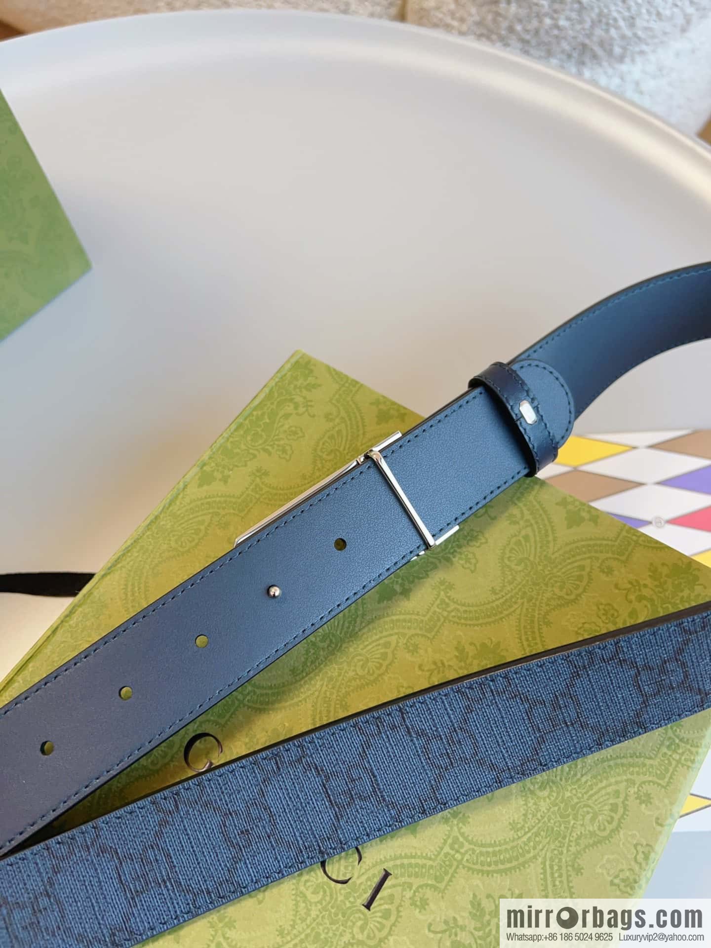 🅿Original leather purchasing grade jewelry rectangular buckle GG belt, model number 722370.