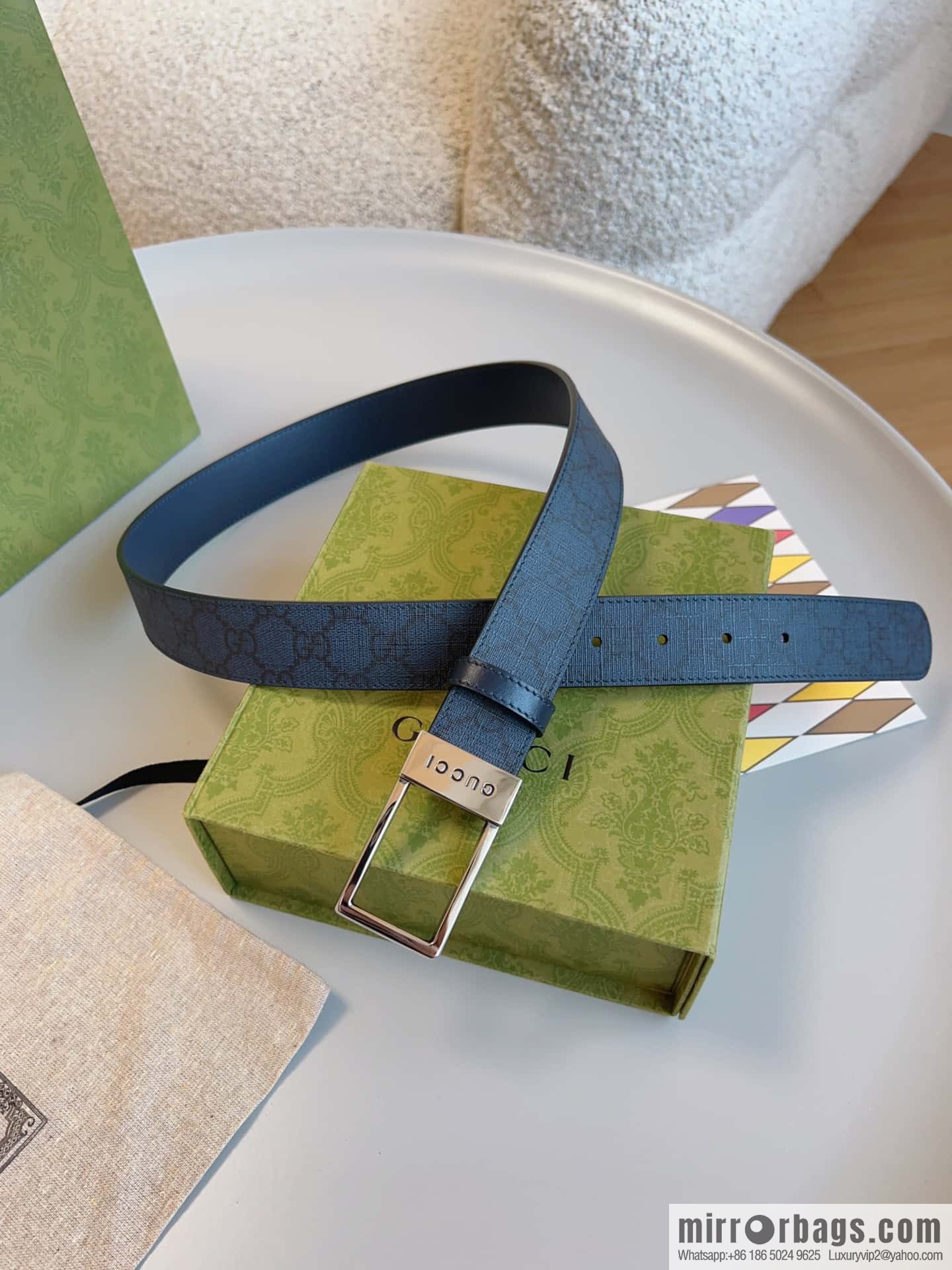 🅿Original leather purchasing grade jewelry rectangular buckle GG belt, model number 722370.