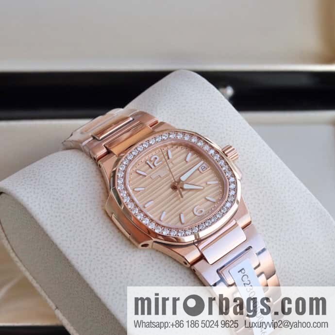 PP Nautilus 7010 series, the most beautiful Nautilus real diamond 32mm ultra-thin quartz women's watch
