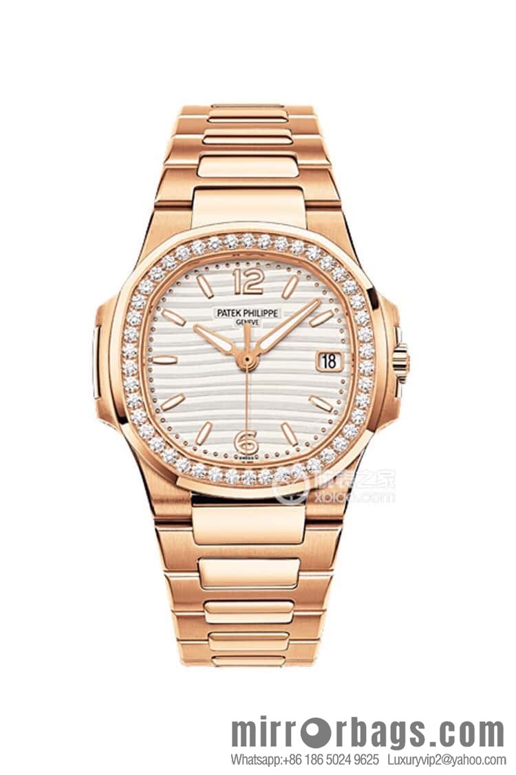 PP Nautilus 7010 series, the most beautiful Nautilus real diamond 32mm ultra-thin quartz women's watch