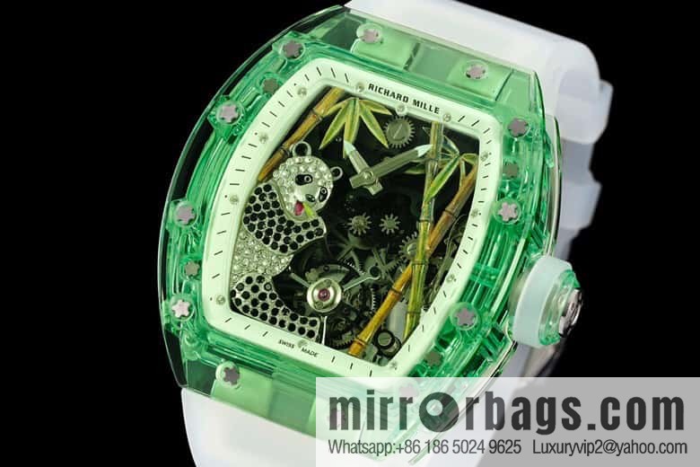 RICHARD MILLE Panda Eats Golden Bamboo, Crystal RM26-01 Tourbillon Watch