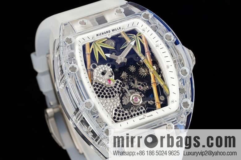 RICHARD MILLE Panda Eats Golden Bamboo, Crystal RM26-01 Tourbillon Watch