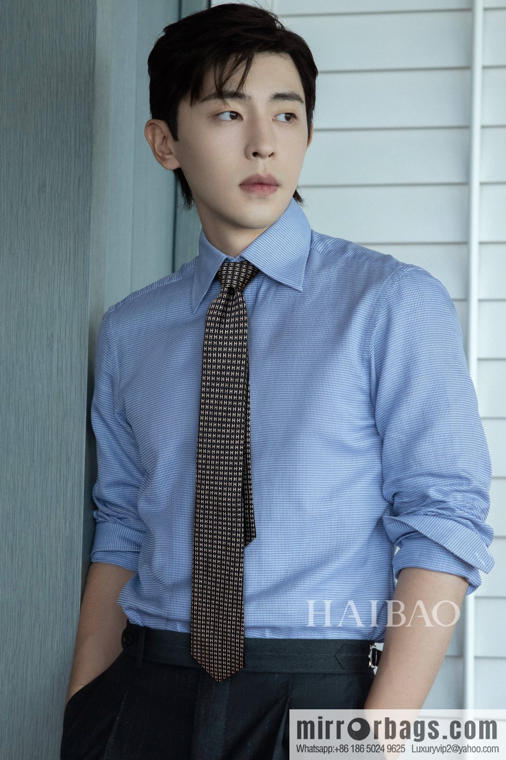 Hermes 100% Top Twill Silk H-Pattern Jacquard Tie