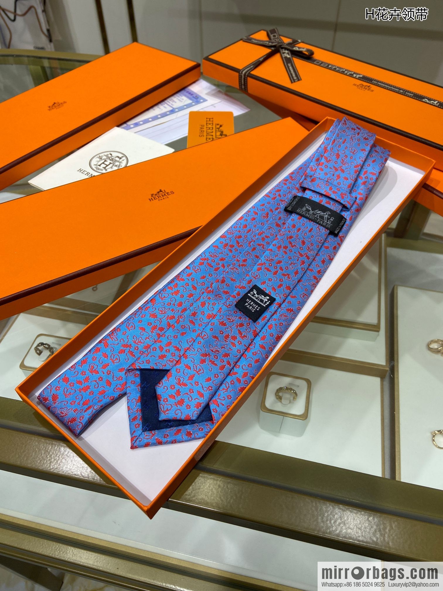 Hermes 100% Top Twill Silk Floral Tie