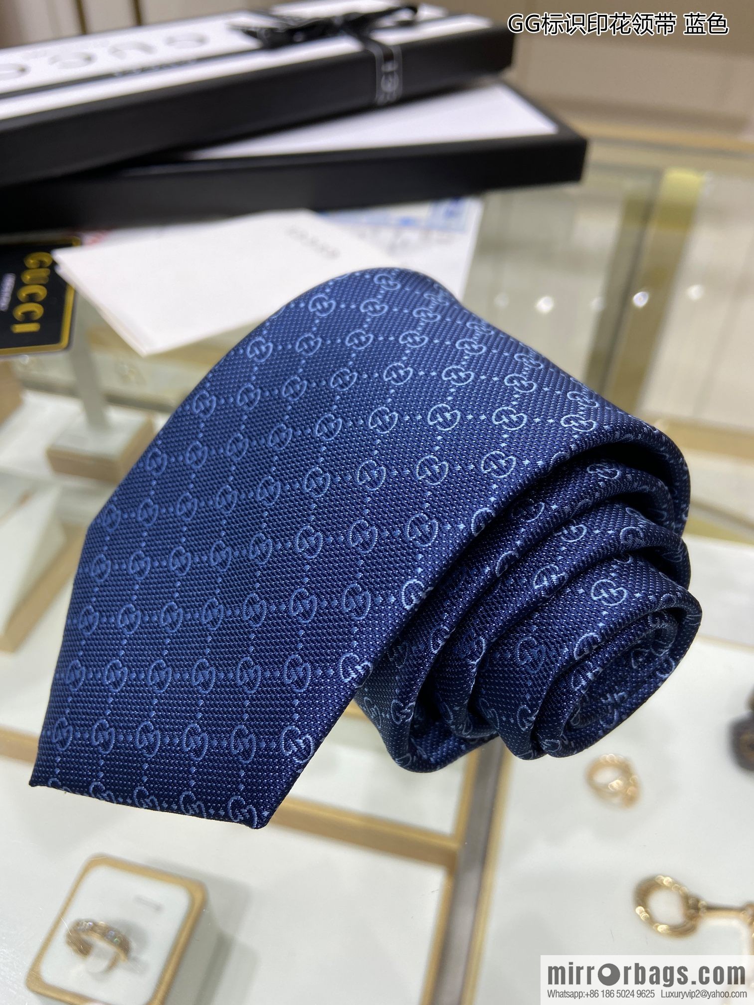 GUCCI Gucci 100% Top Jacquard Silk GG Logo Printed Tie 597126