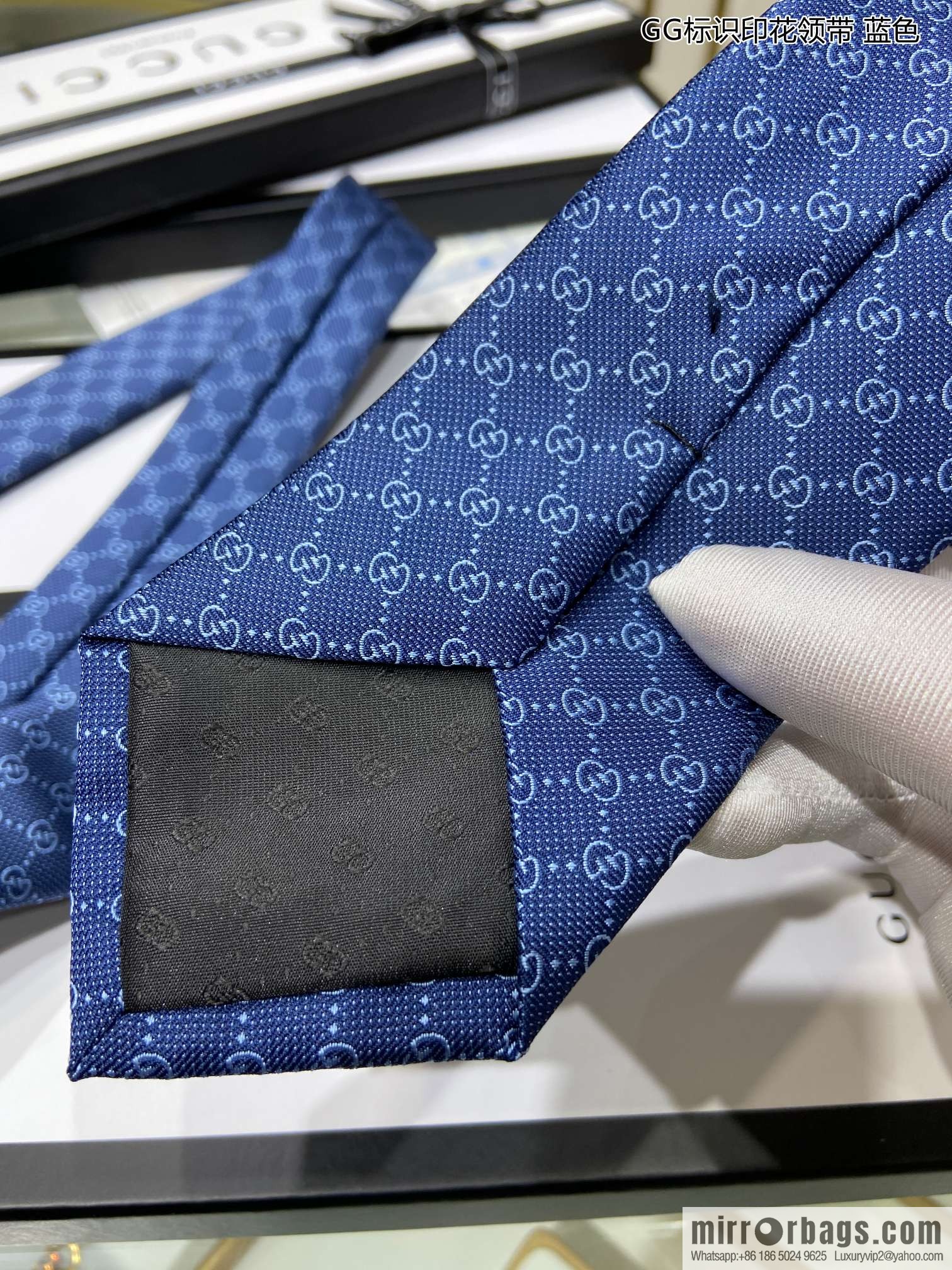 GUCCI Gucci 100% Top Jacquard Silk GG Logo Printed Tie 597126