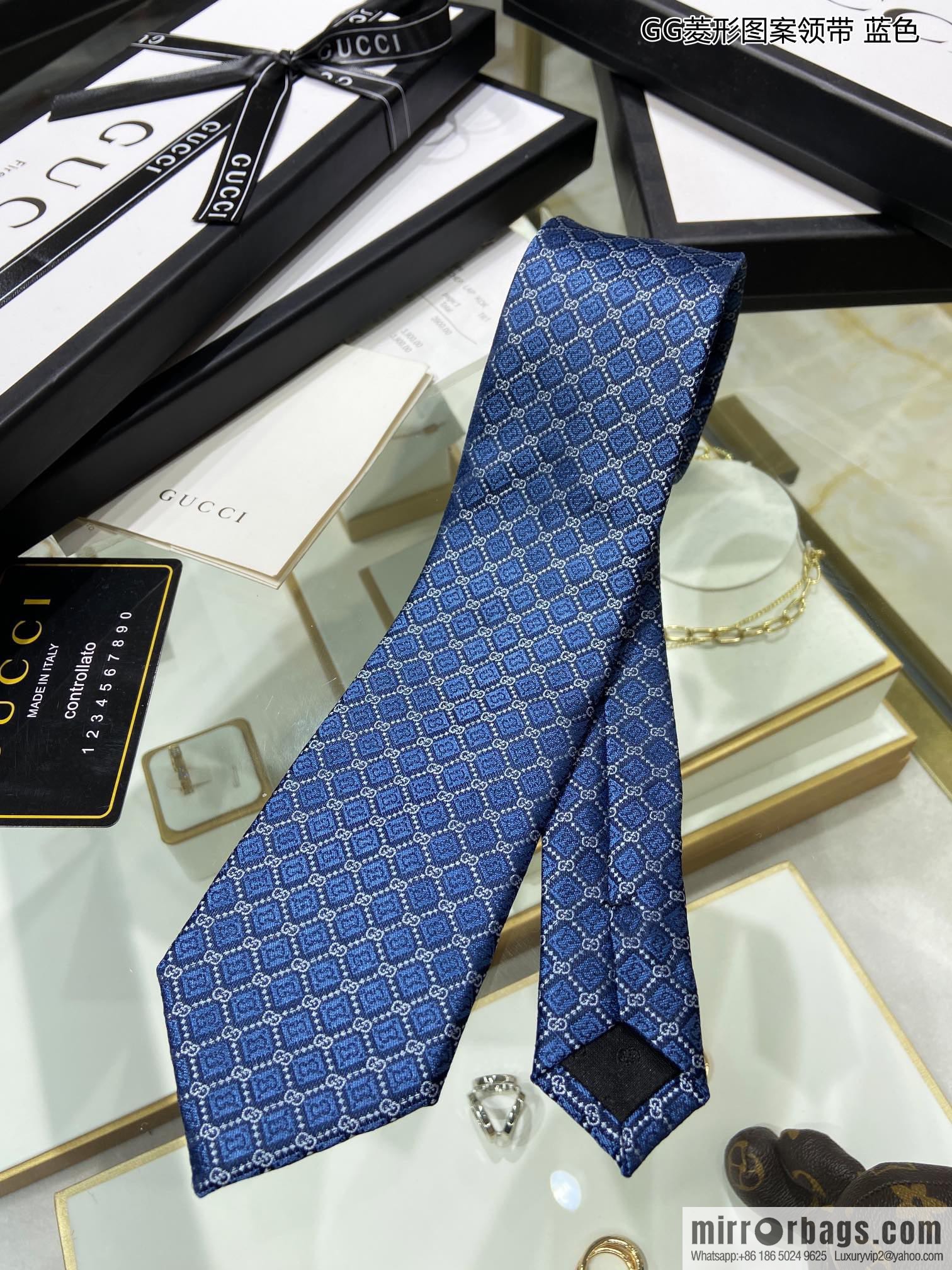 GUCCI Gucci 100% Top Jacquard Silk GG Rhombus Pattern Tie 571800