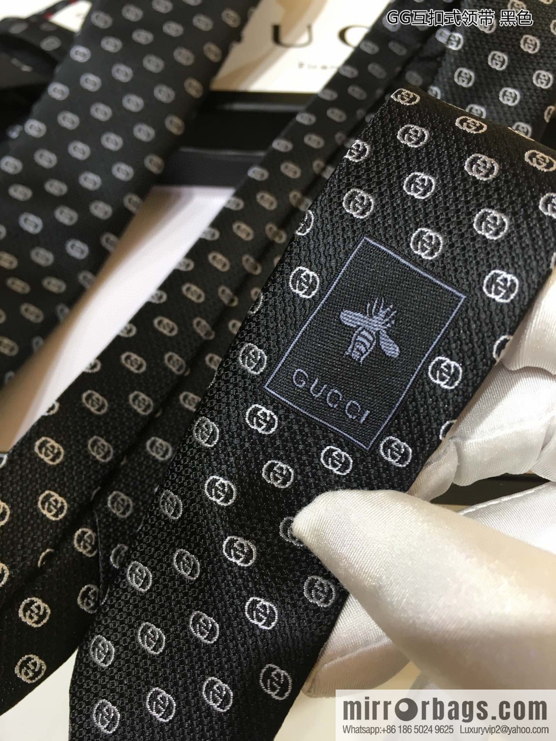 GUCCI Gucci 100% Top Jacquard Silk GG Interlock Tie