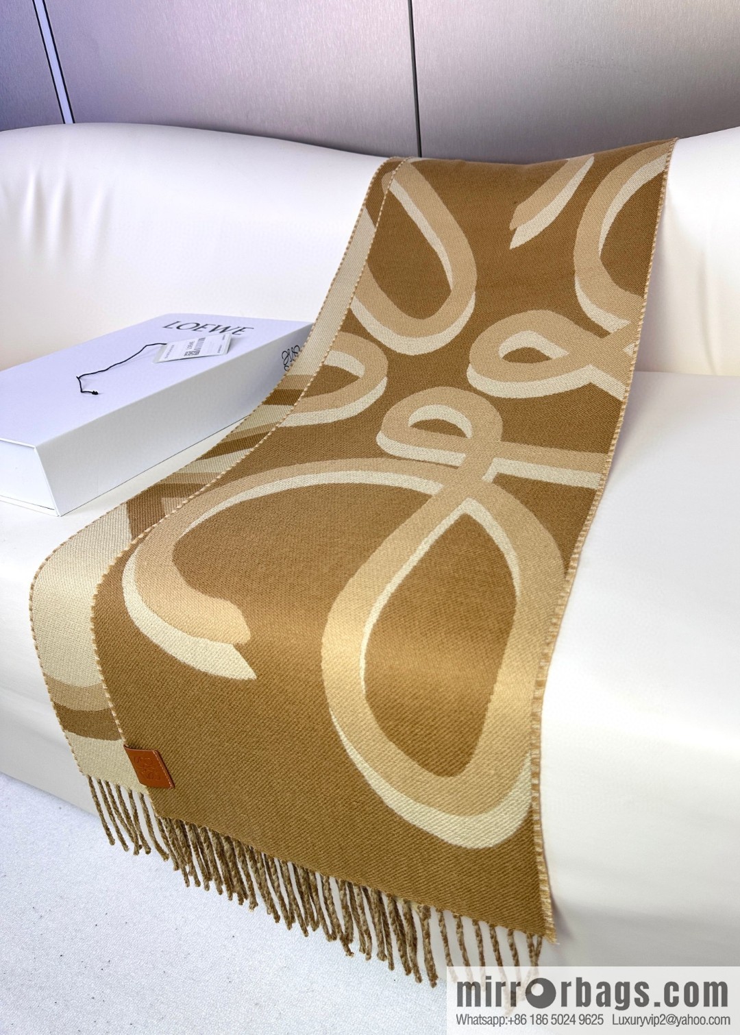 LOEWE cashmere fabric double-sided scarf