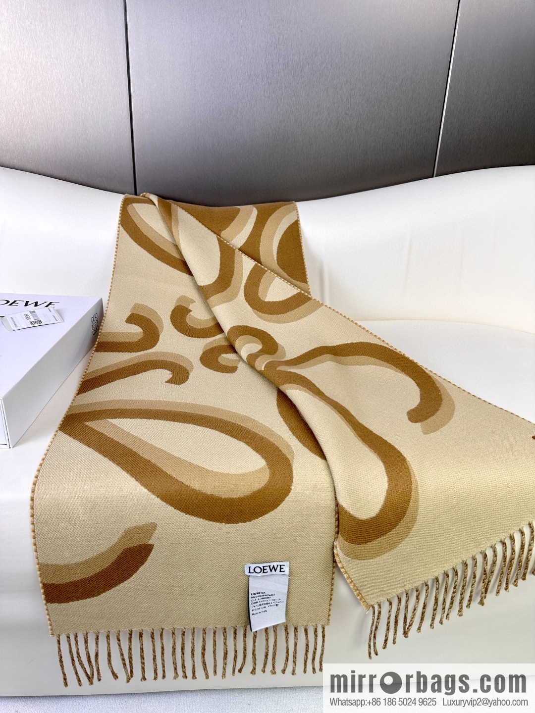 LOEWE cashmere fabric double-sided scarf