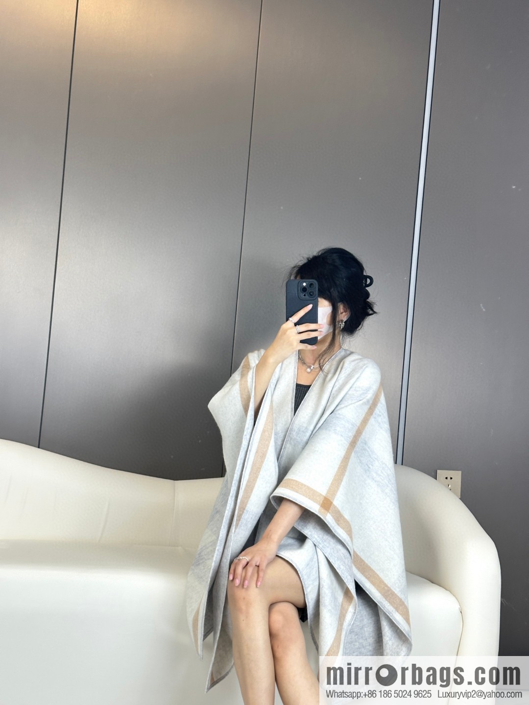 Burberry, cashmere double-sided cape