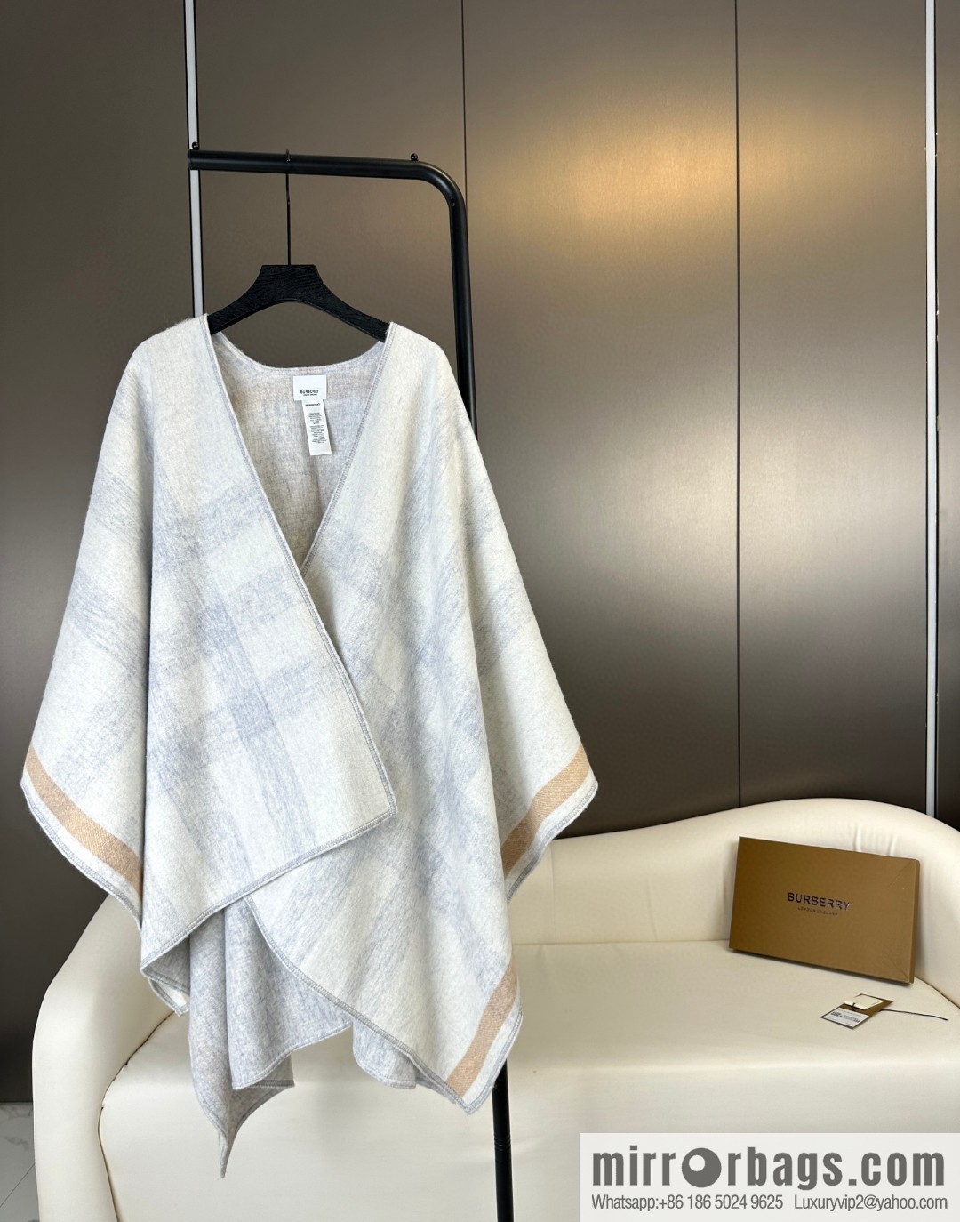 Burberry, cashmere double-sided cape