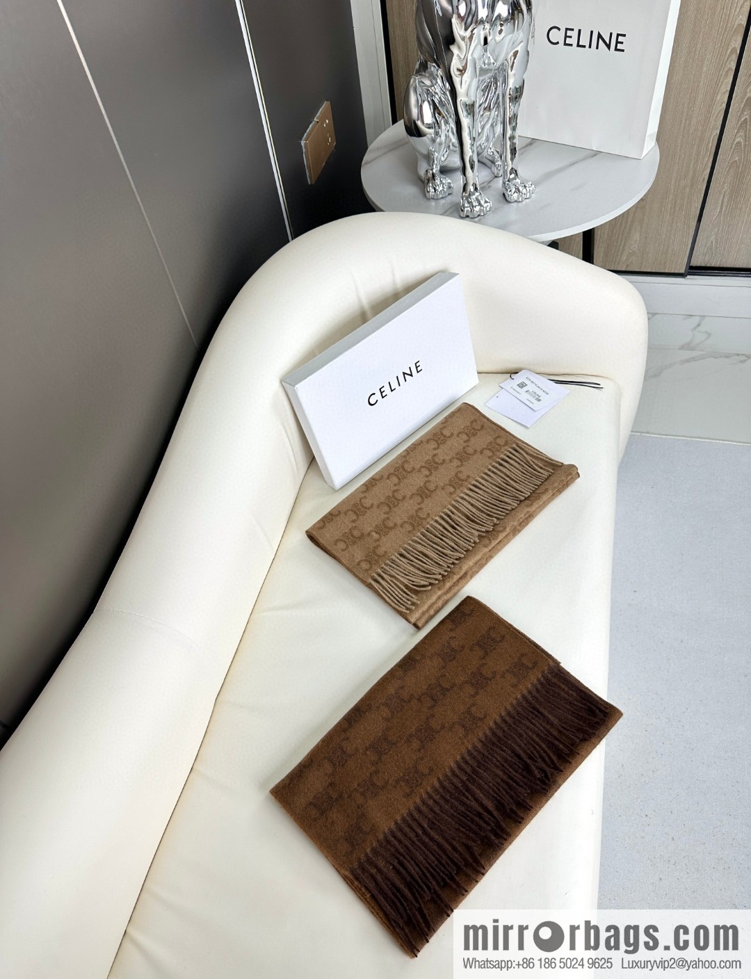 CELINE 2023 new cashmere Arc de Triomphe scarf