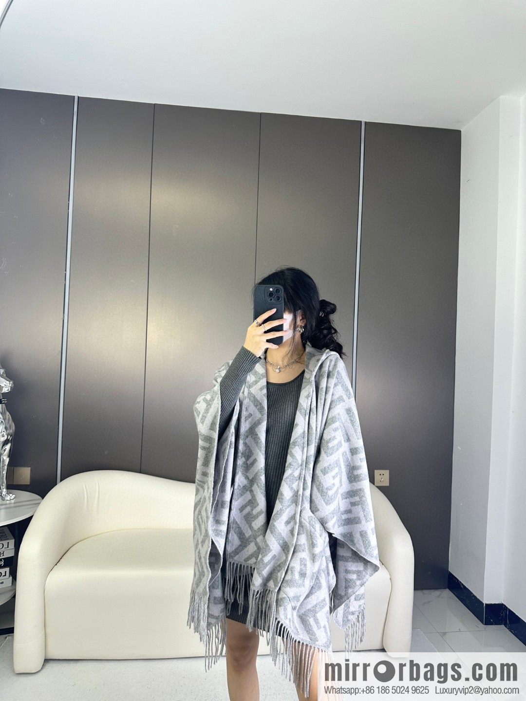 Fendi limited edition hooded cape shawl