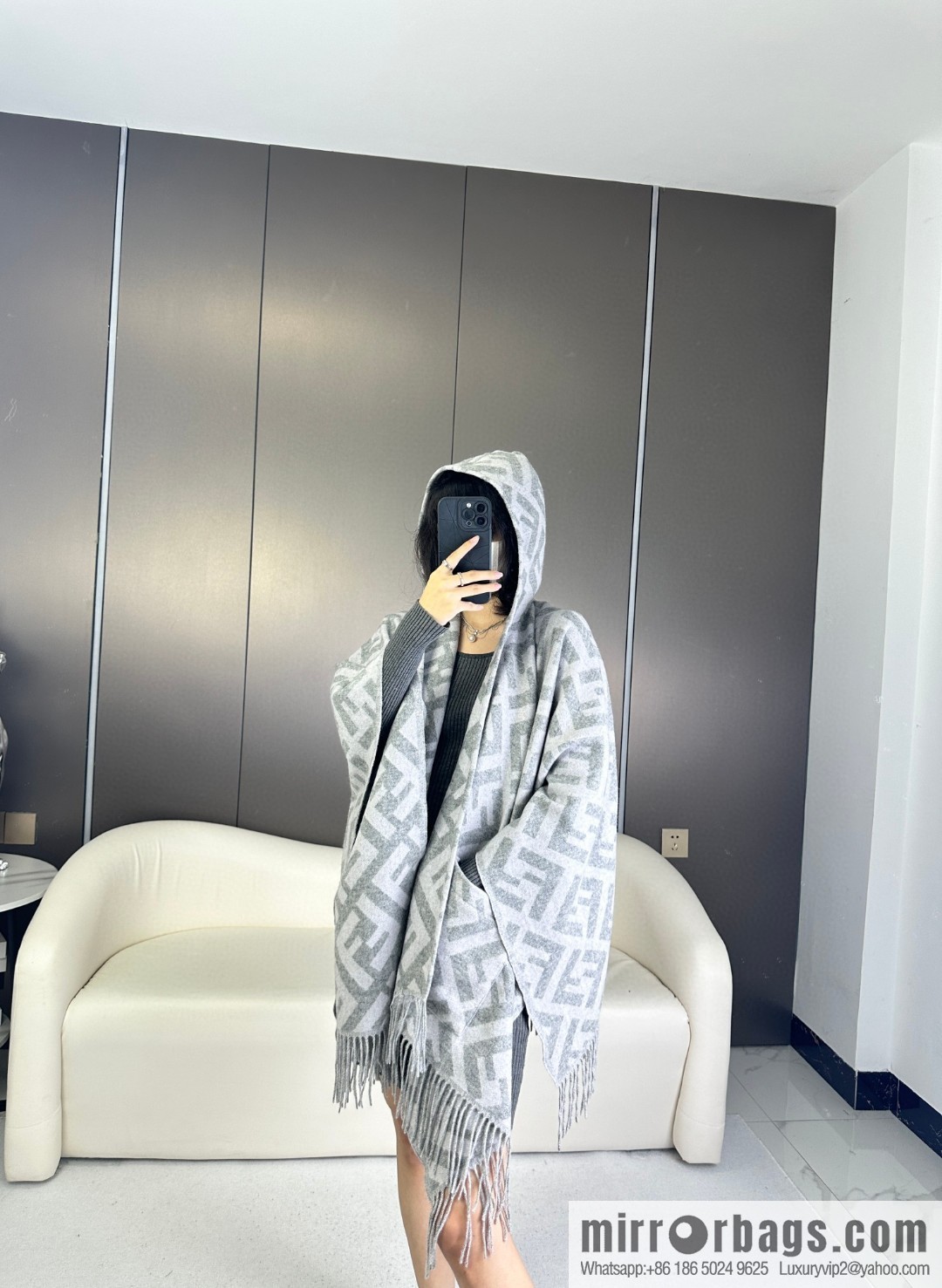 Fendi limited edition hooded cape shawl