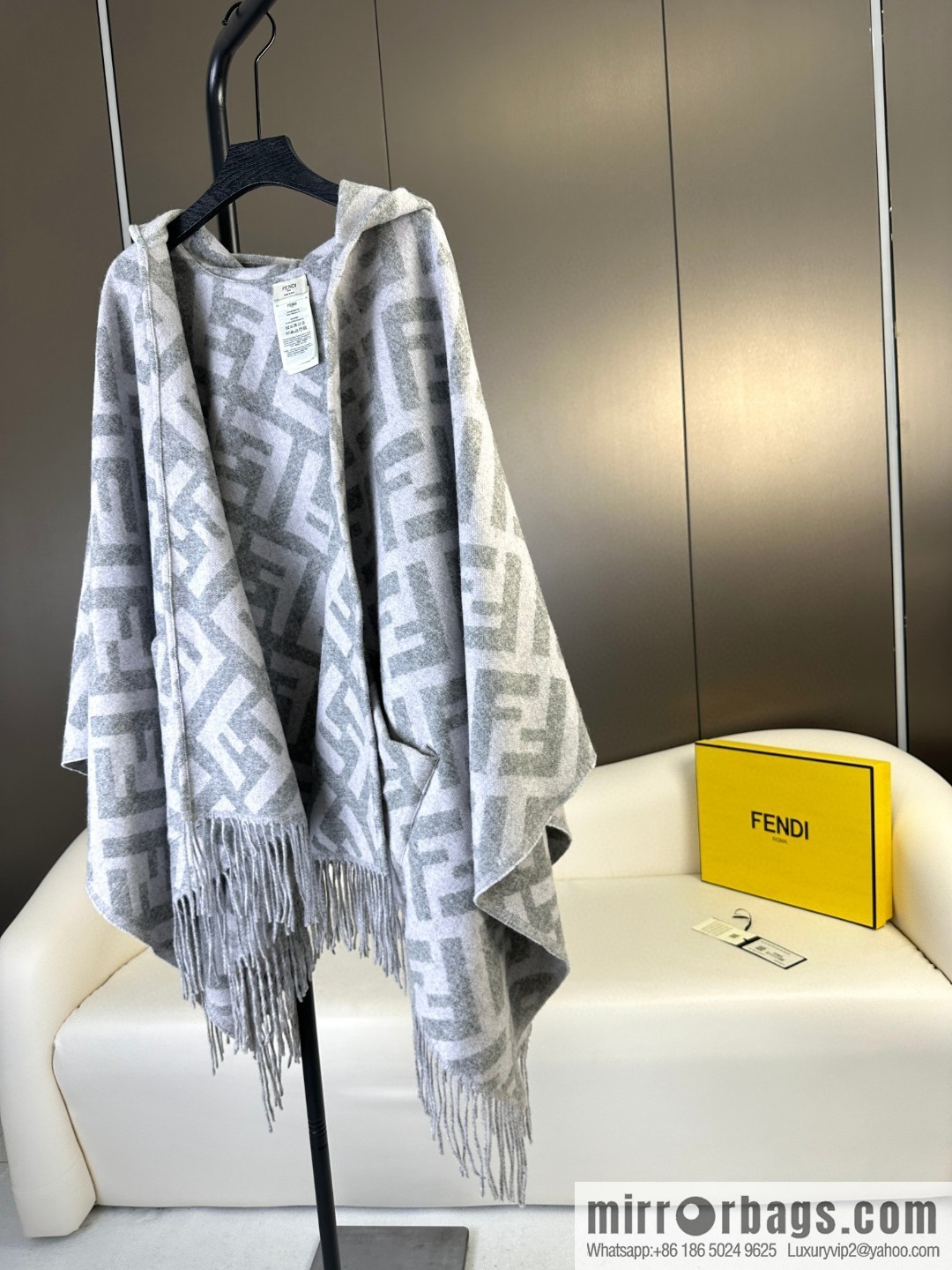 Fendi limited edition hooded cape shawl