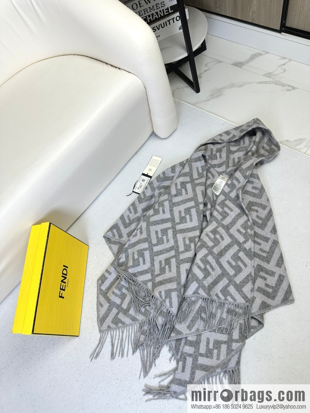 Fendi limited edition hooded cape shawl