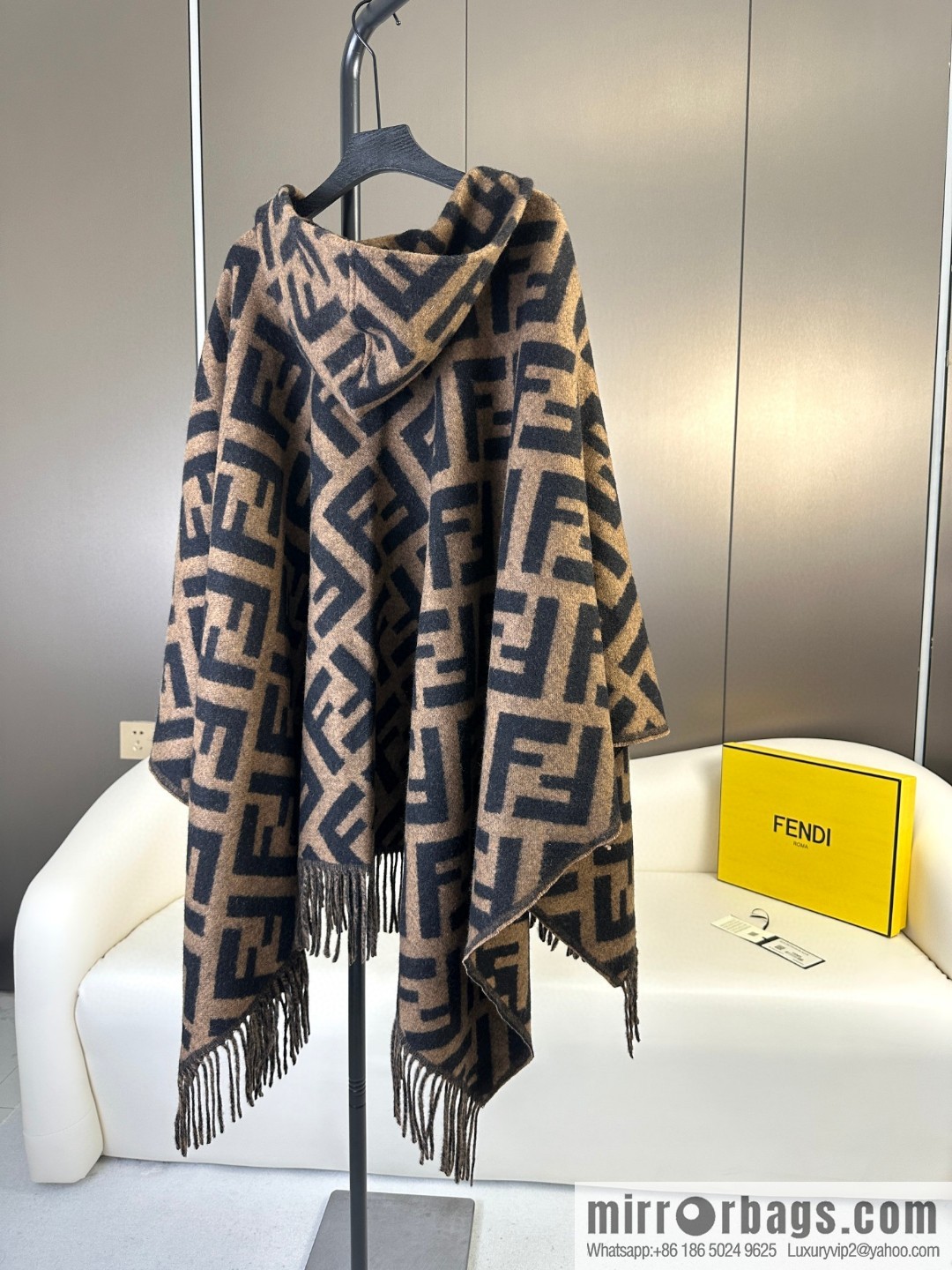 Fendi limited edition hooded cape shawl