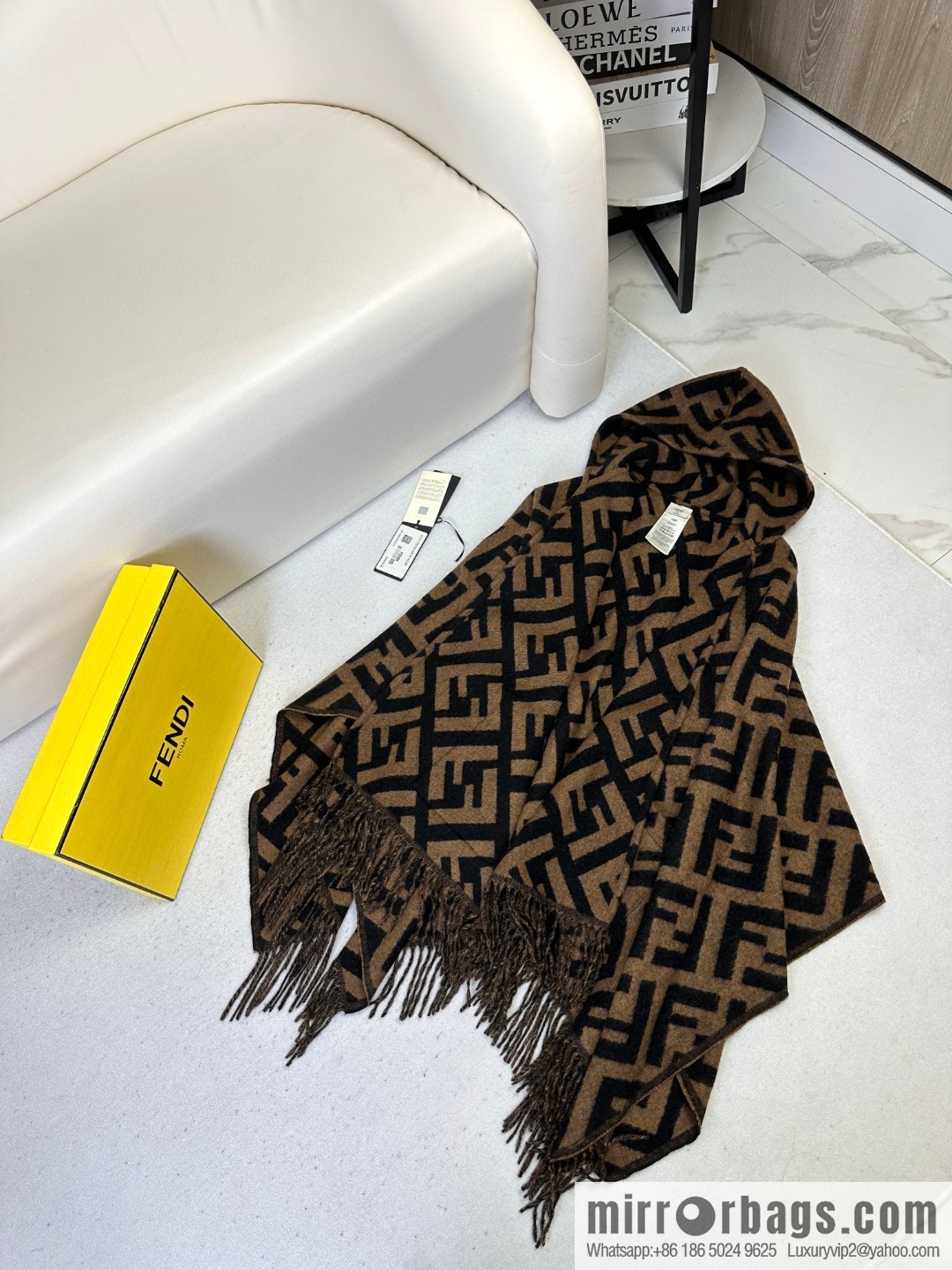 Fendi limited edition hooded cape shawl