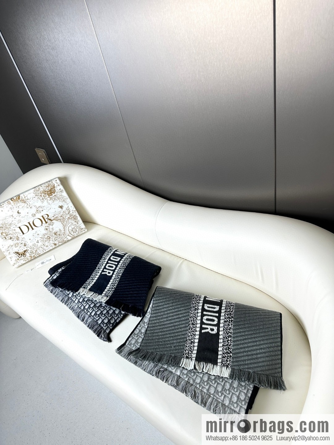 DIOR Oblique Printed Double Sided Scarf