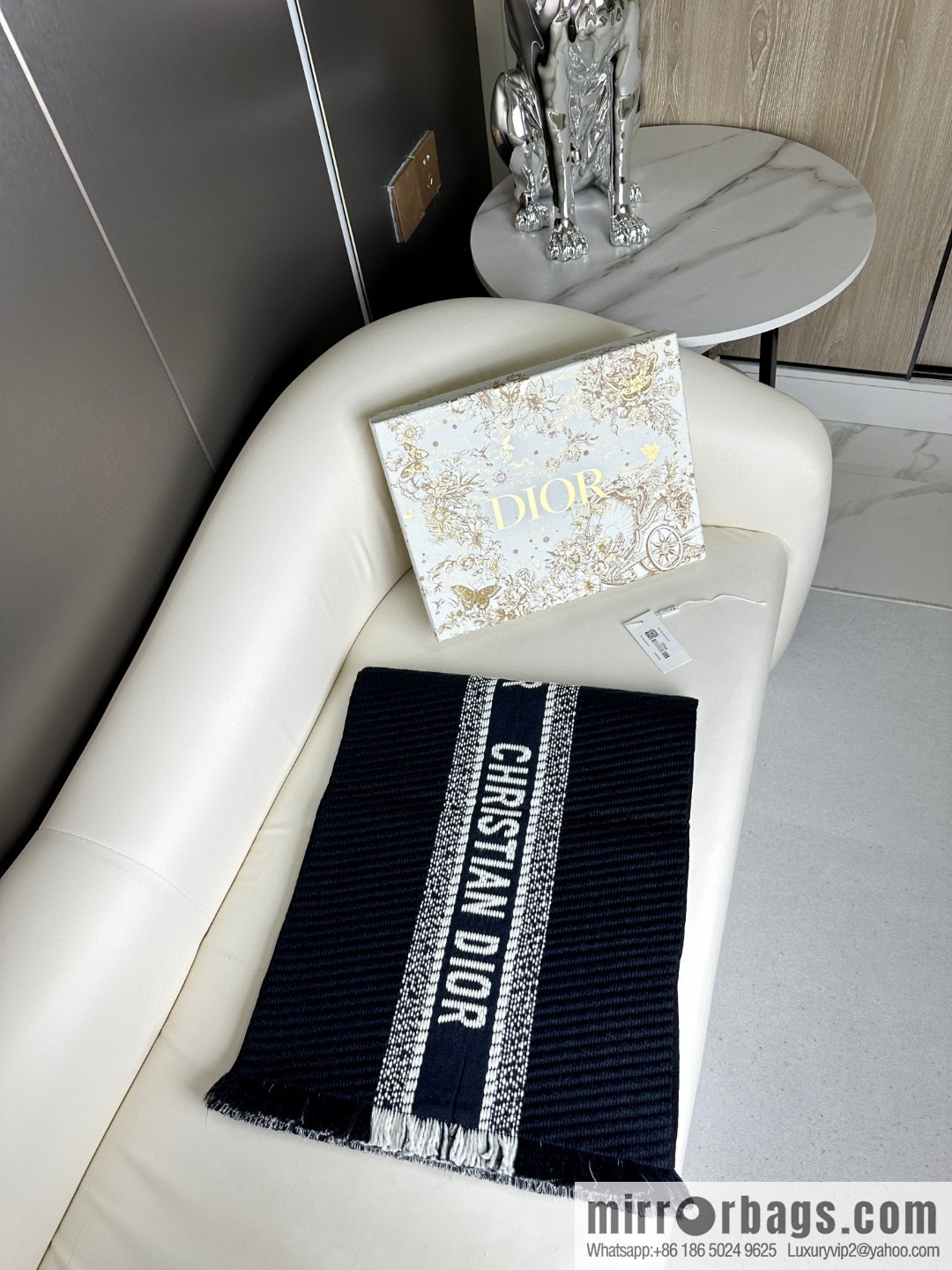 DIOR Oblique Printed Double Sided Scarf