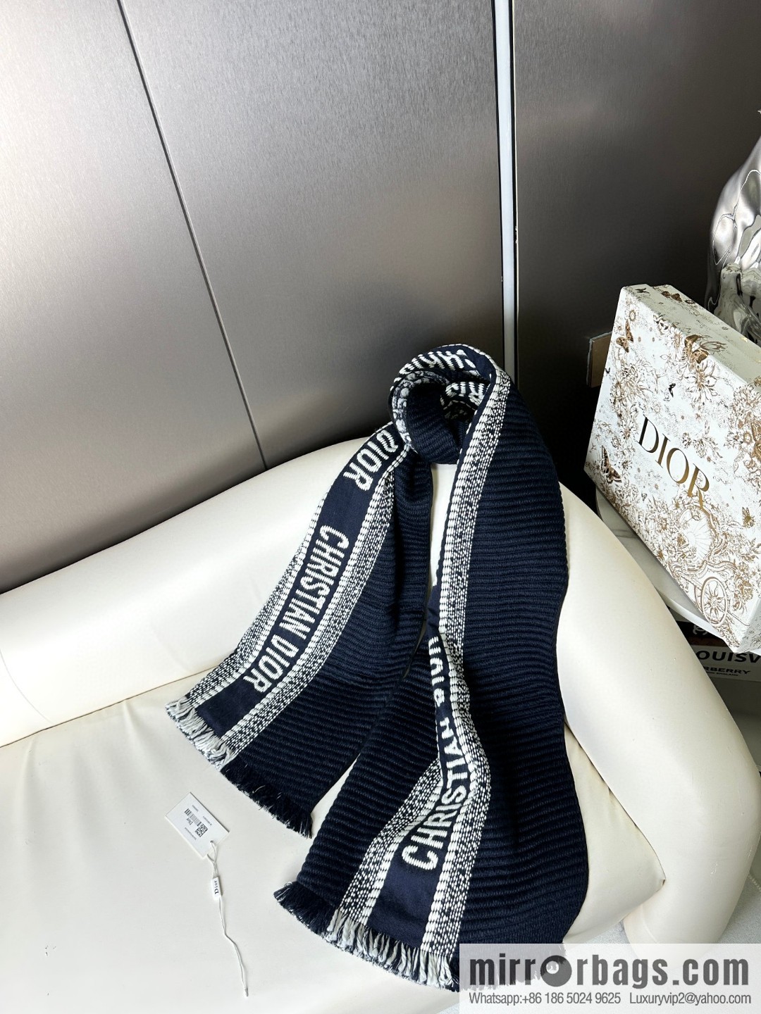 DIOR Oblique Printed Double Sided Scarf