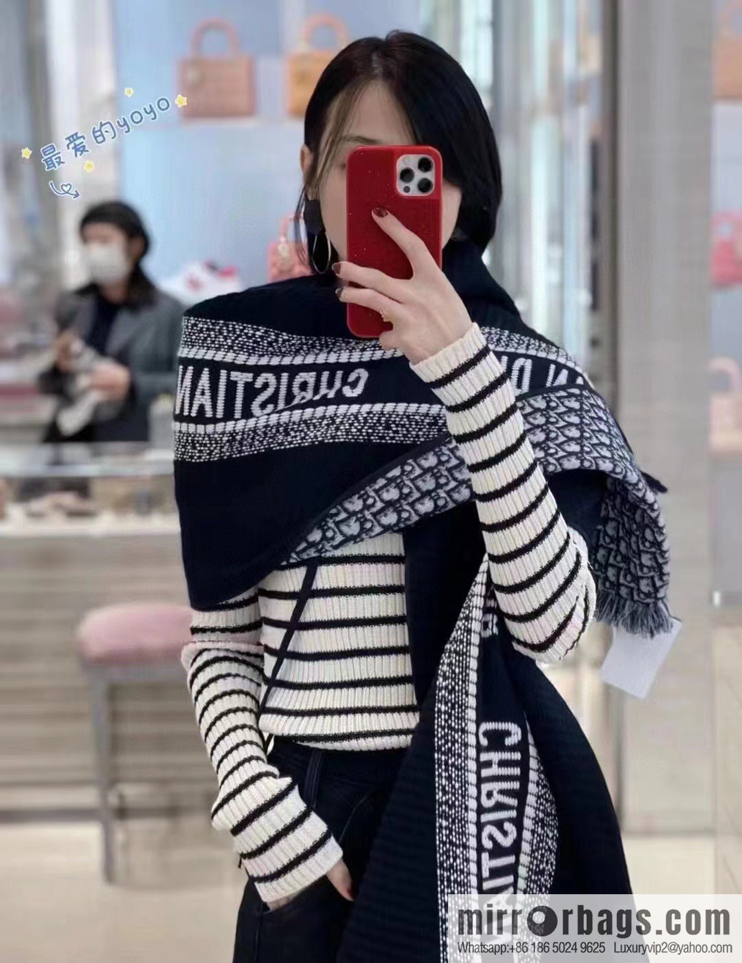 DIOR Oblique Printed Double Sided Scarf