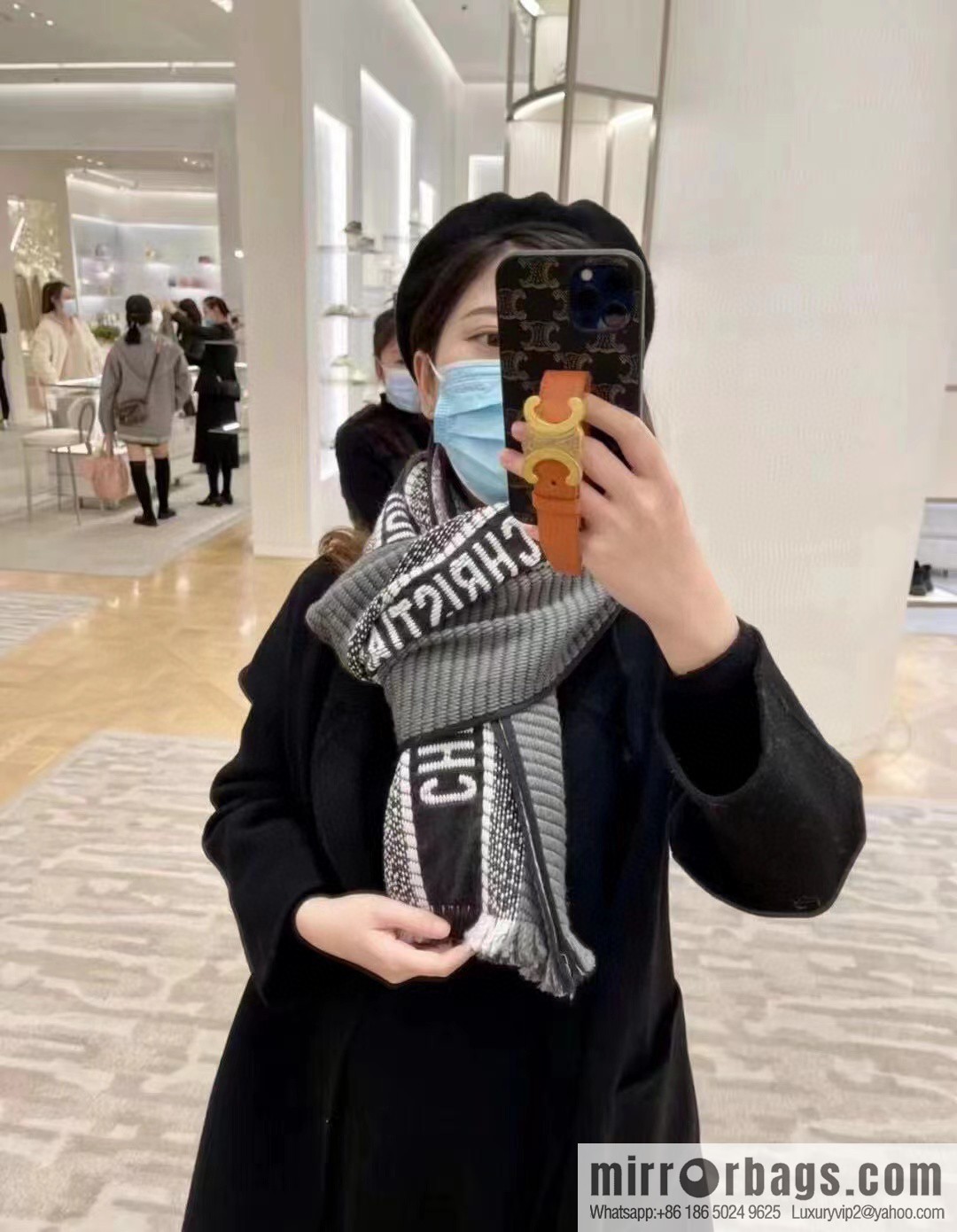 DIOR Oblique Printed Double Sided Scarf