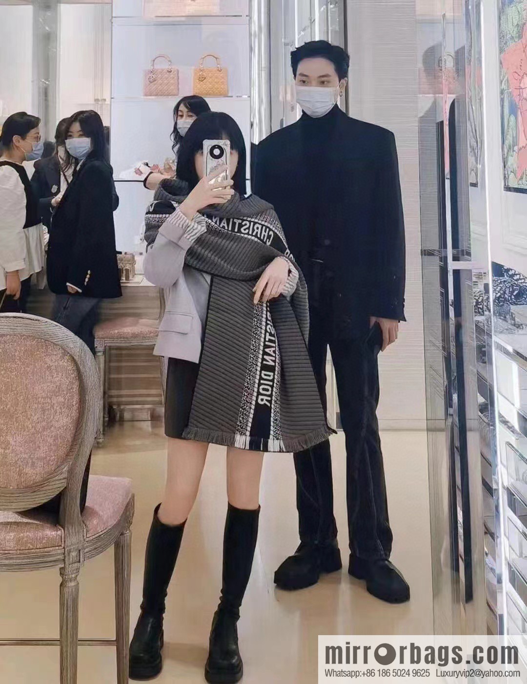 DIOR Oblique Printed Double Sided Scarf