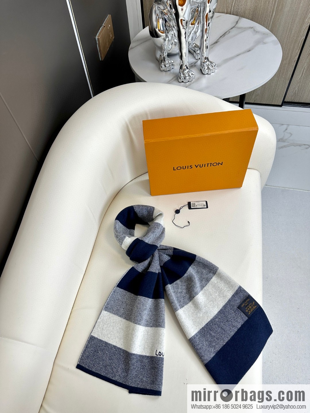 LV Knitted Striped, Unisex Scarf