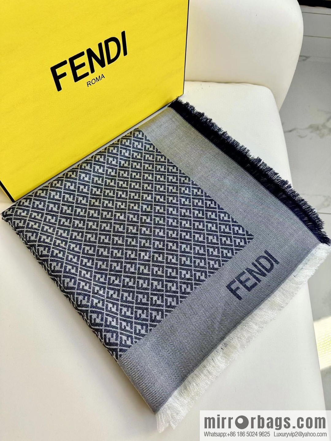 FENDI mulberry silk + lamb wool blend material, new square towel
