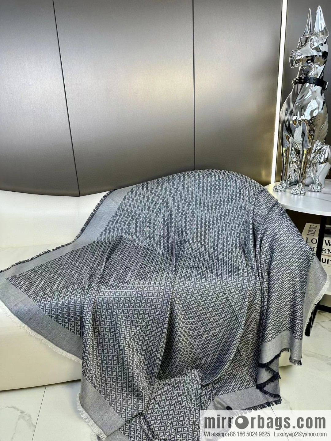 FENDI mulberry silk + lamb wool blend material, new square towel