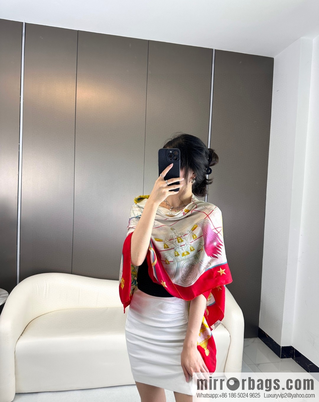 Hermès [Star Chorus] Cashmere Square Towel