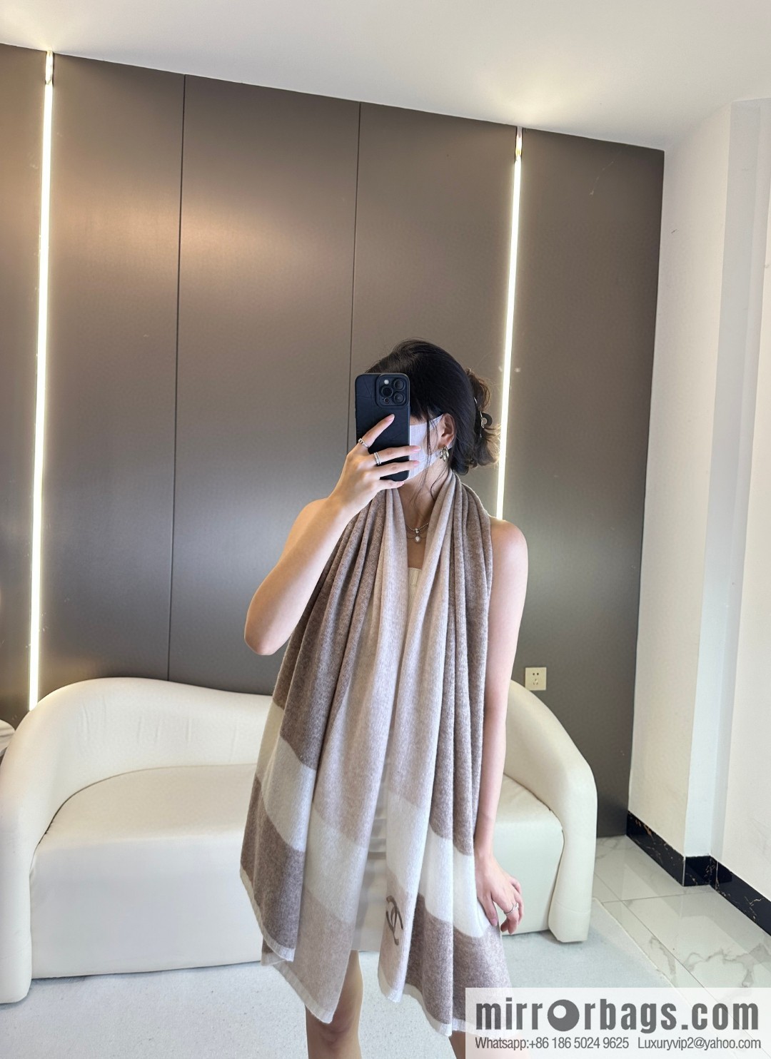 CHANEL 2023 new cashmere knitted scarf