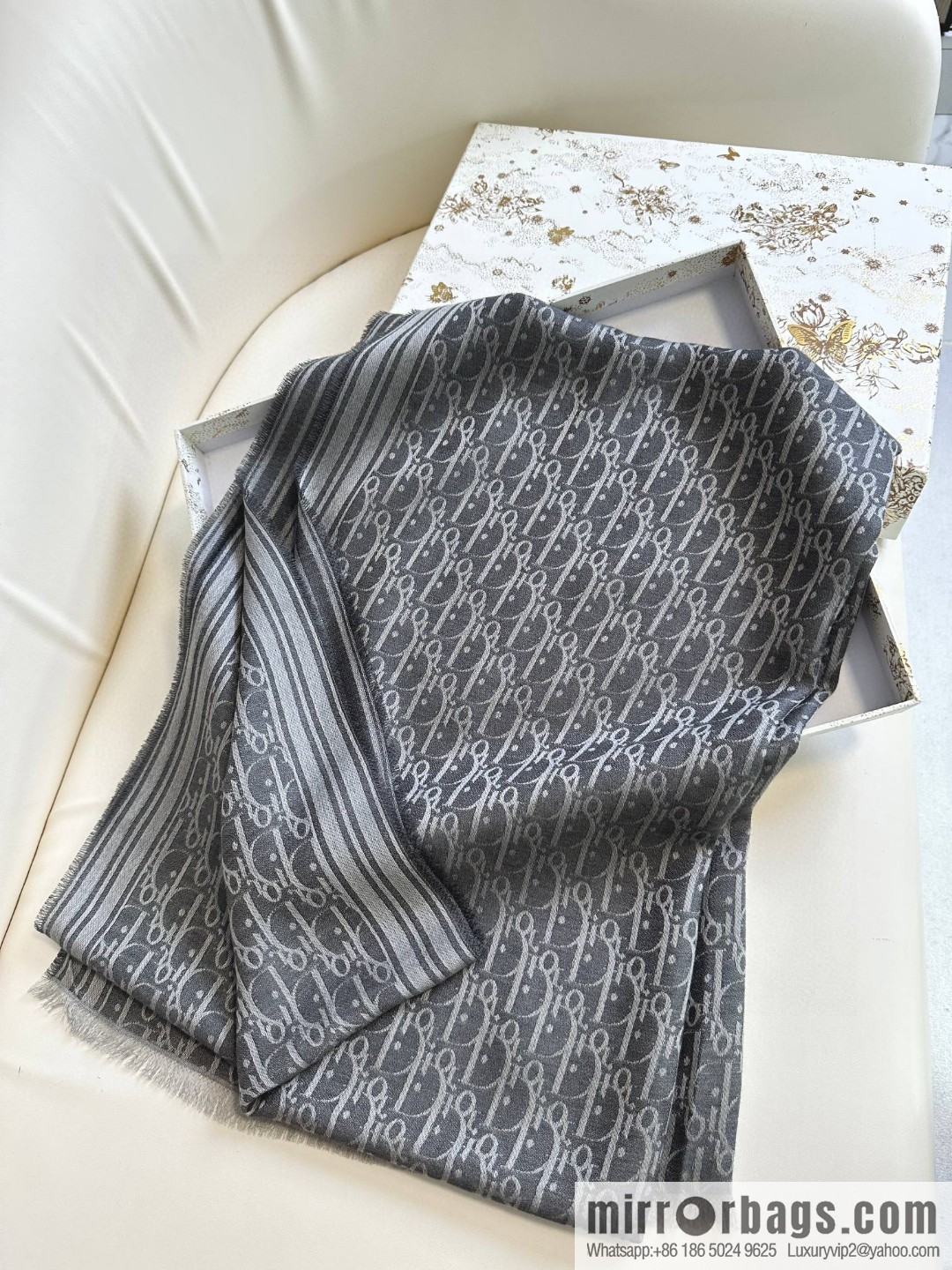 DIOR old flower silk cashmere long towel