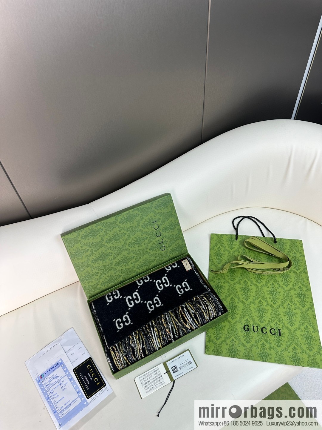 GUCCI classic cashmere scarf ❗ double-sided scarf