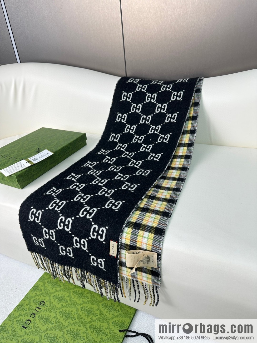 GUCCI classic cashmere scarf ❗ double-sided scarf