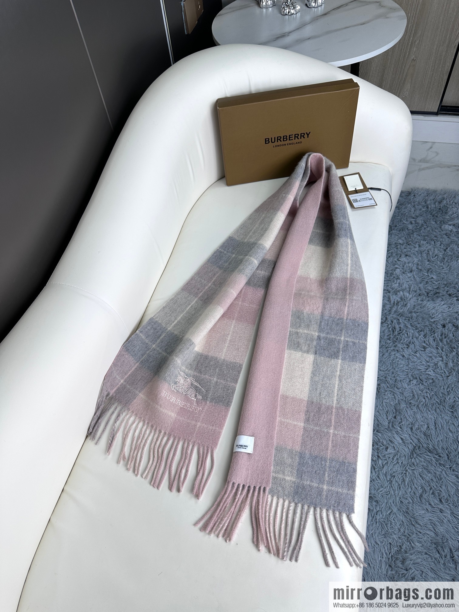 Burberry, counter-grade classic cashmere plaid scarf