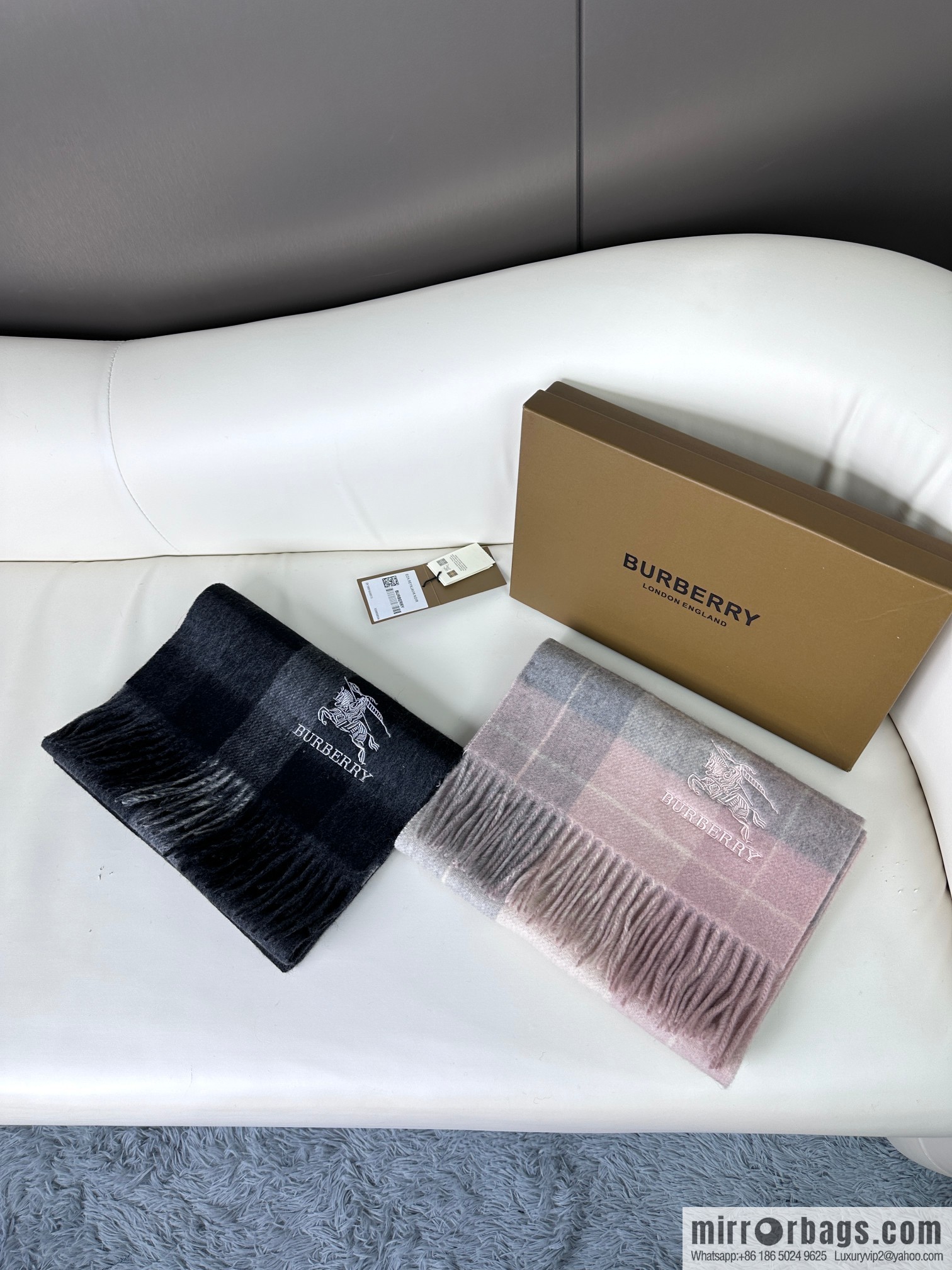 Burberry, counter-grade classic cashmere plaid scarf