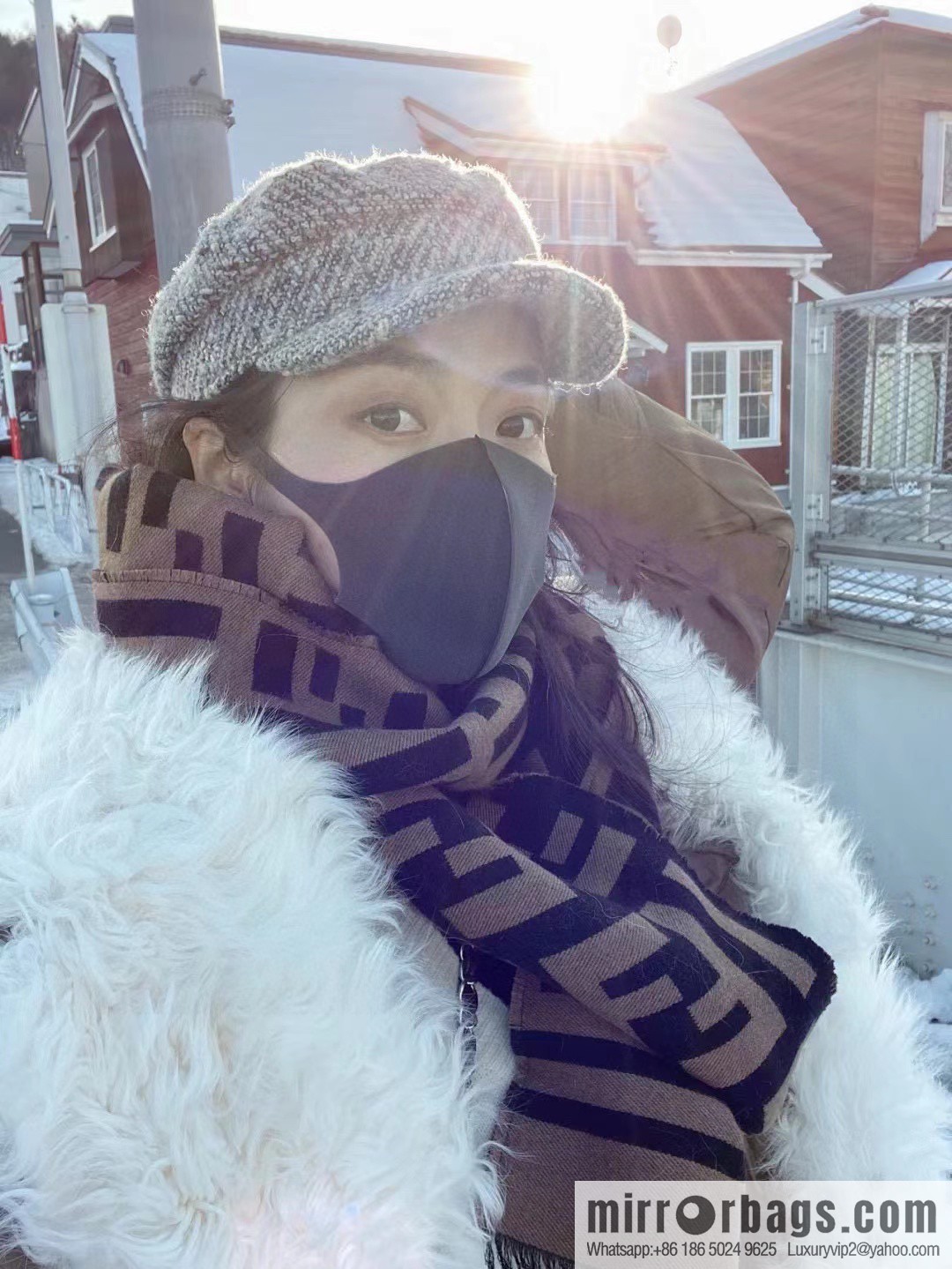 FENDI FF pattern wool scarf