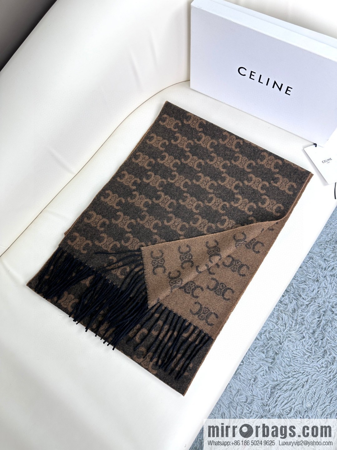CELINE 2023 new cashmere Arc de Triomphe scarf