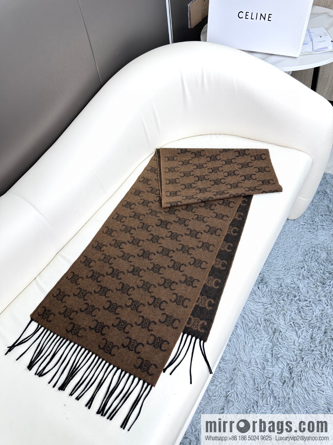 CELINE 2023 new cashmere Arc de Triomphe scarf