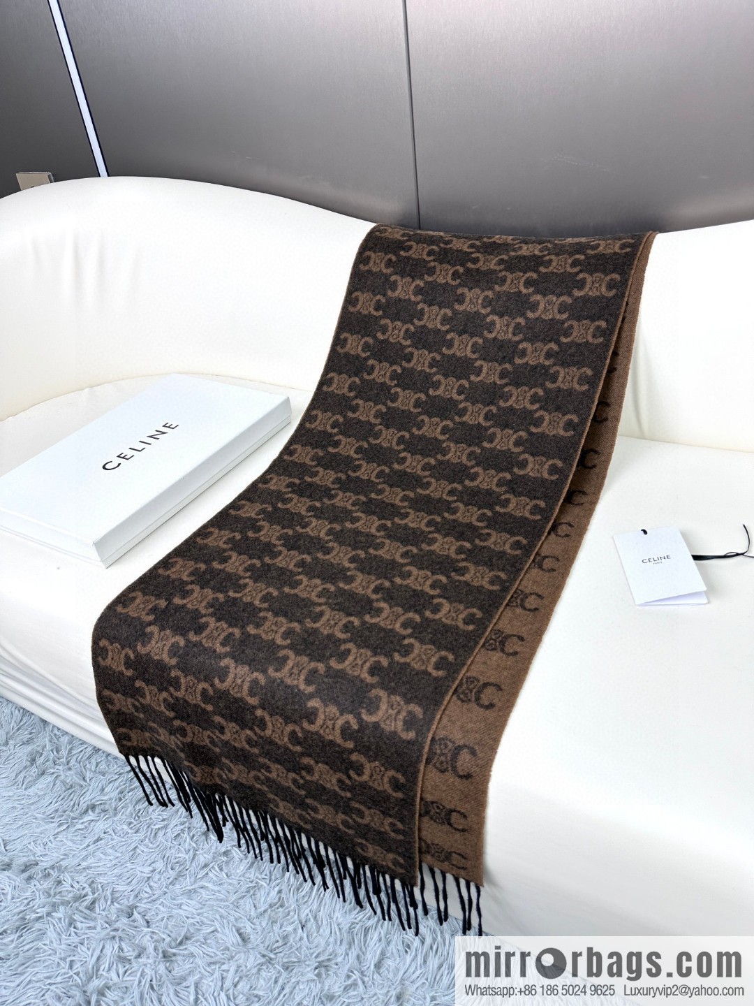 CELINE 2023 new cashmere Arc de Triomphe scarf
